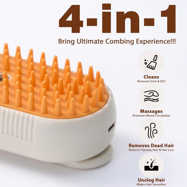 Rechargeable Cat Brush with Steam, Anti-Static Steam Pet Brush, Massage, Cleaning, Shedding & Combing All In One! (Copy) - Image 2